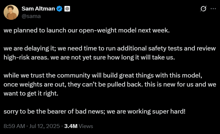 Sam Altman on X preview